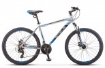 Велосипед 27,5' хардтейл STELS NAVIGATOR-700 MD диск, серебристый/синий, 21 ск., 19' F010